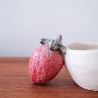 Atsumi Honda 本田あつみ Spouted Bowl with Strawberry Handle - AH34