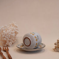 Kei Mitsumochi ミツ持啓 Cherry Mug with Saucer - Yellow  KM12