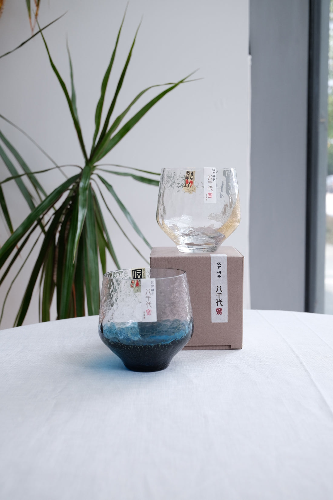 Toyosasaki Edo Glass Tumbler - Clear with Gold Decoration
