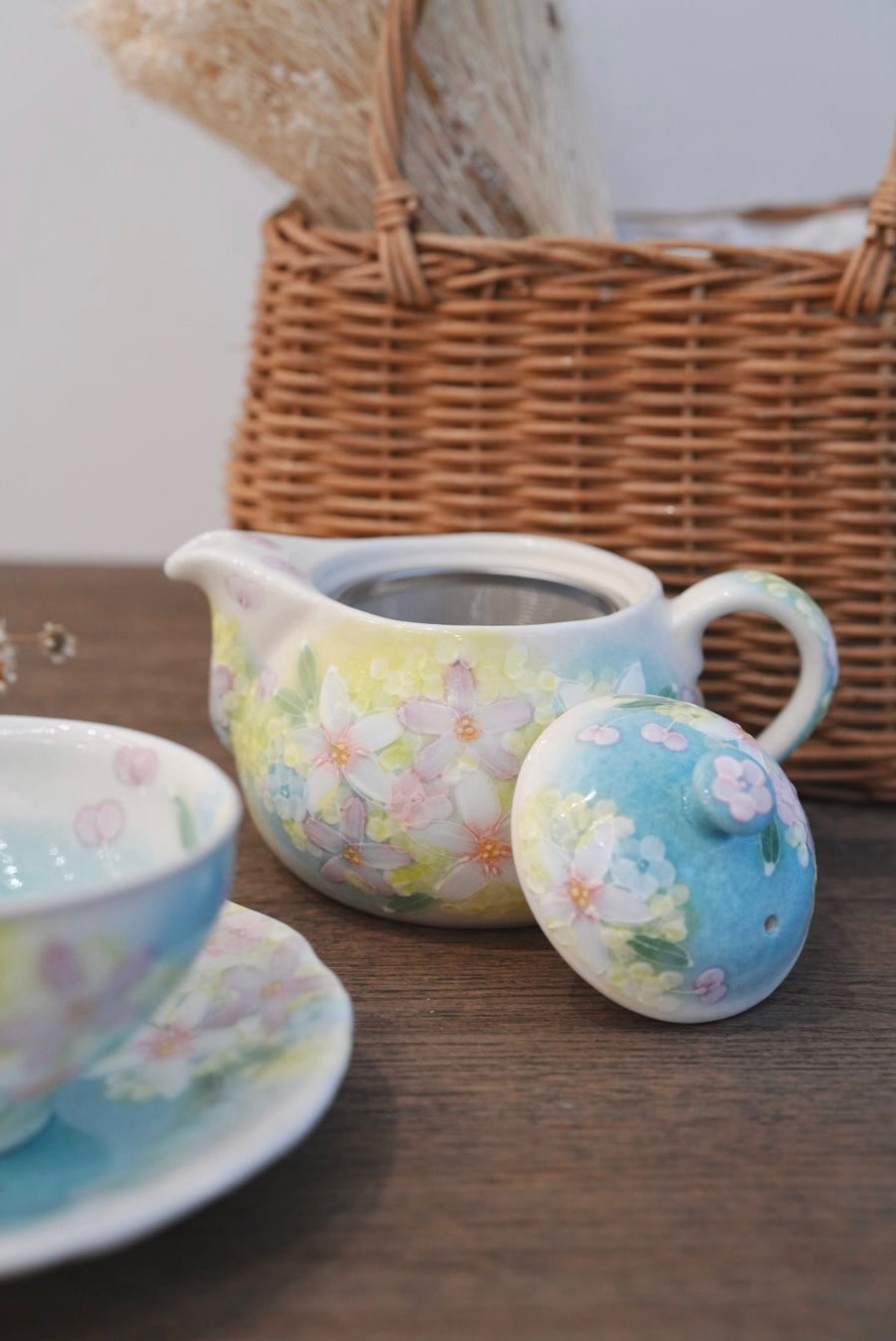 Seto Ware Flower Teapot