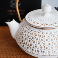 IWACHU Iron Teapot - White Gold - Dots Pattern