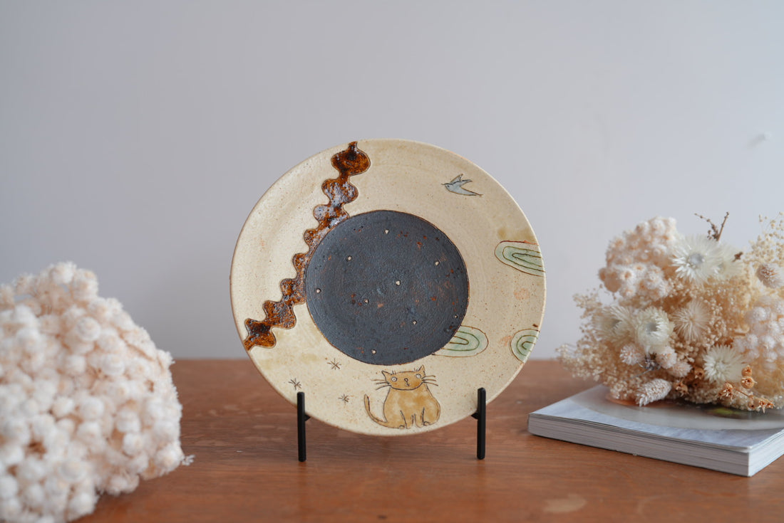 Shoko Hirano 平野照子 Cat Large Plate SR13 #1