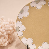 Kei Mitsumochi ミツ持啓 Flower Rim Yellow Round Plate-Small  KM44