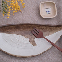 Mashiko Pottery Yoshizawa Whale Plate