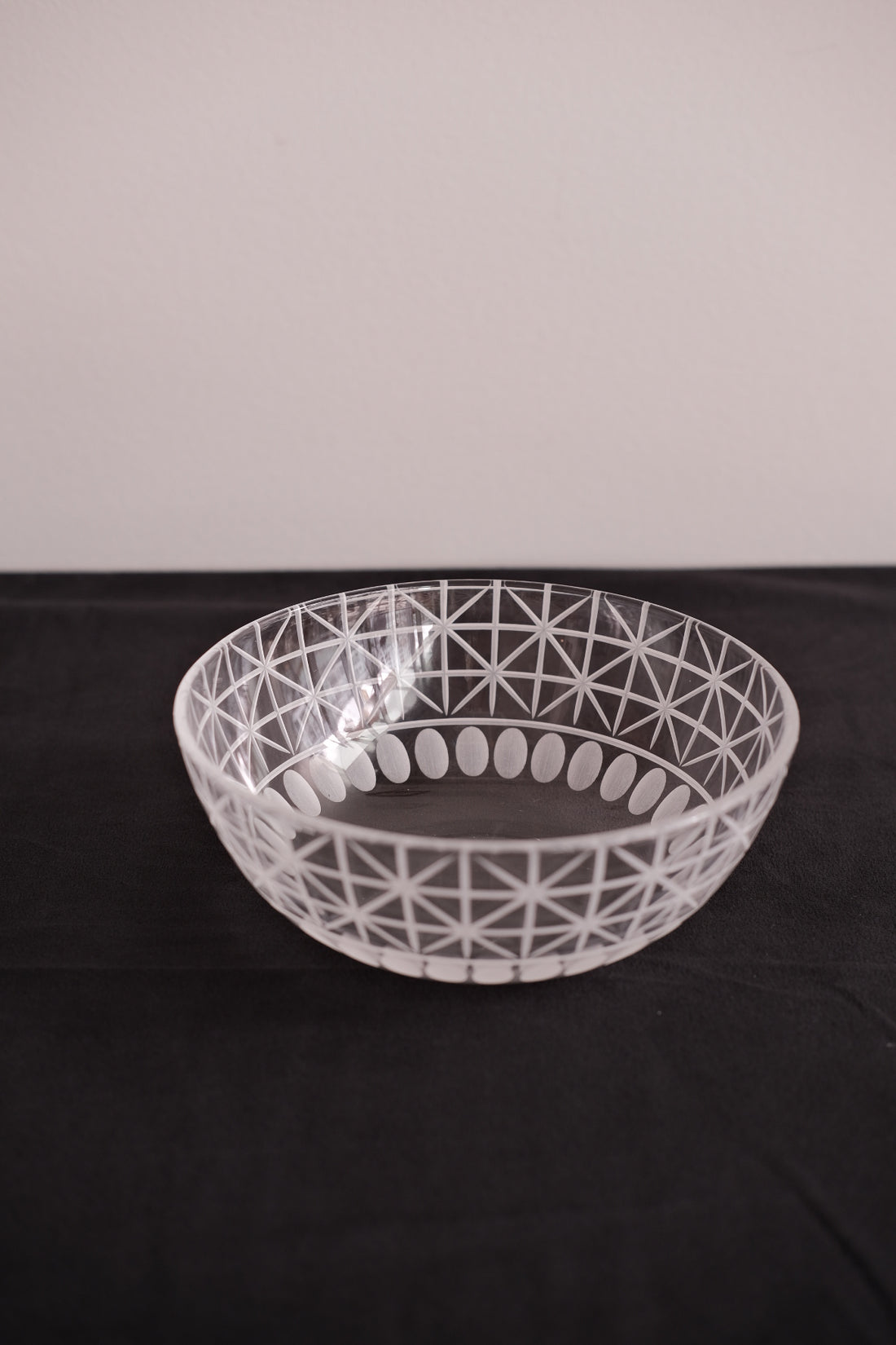 Miki Yamaguchi 山口未来 Kiriko Glass Medium Bowl Lattice Dot