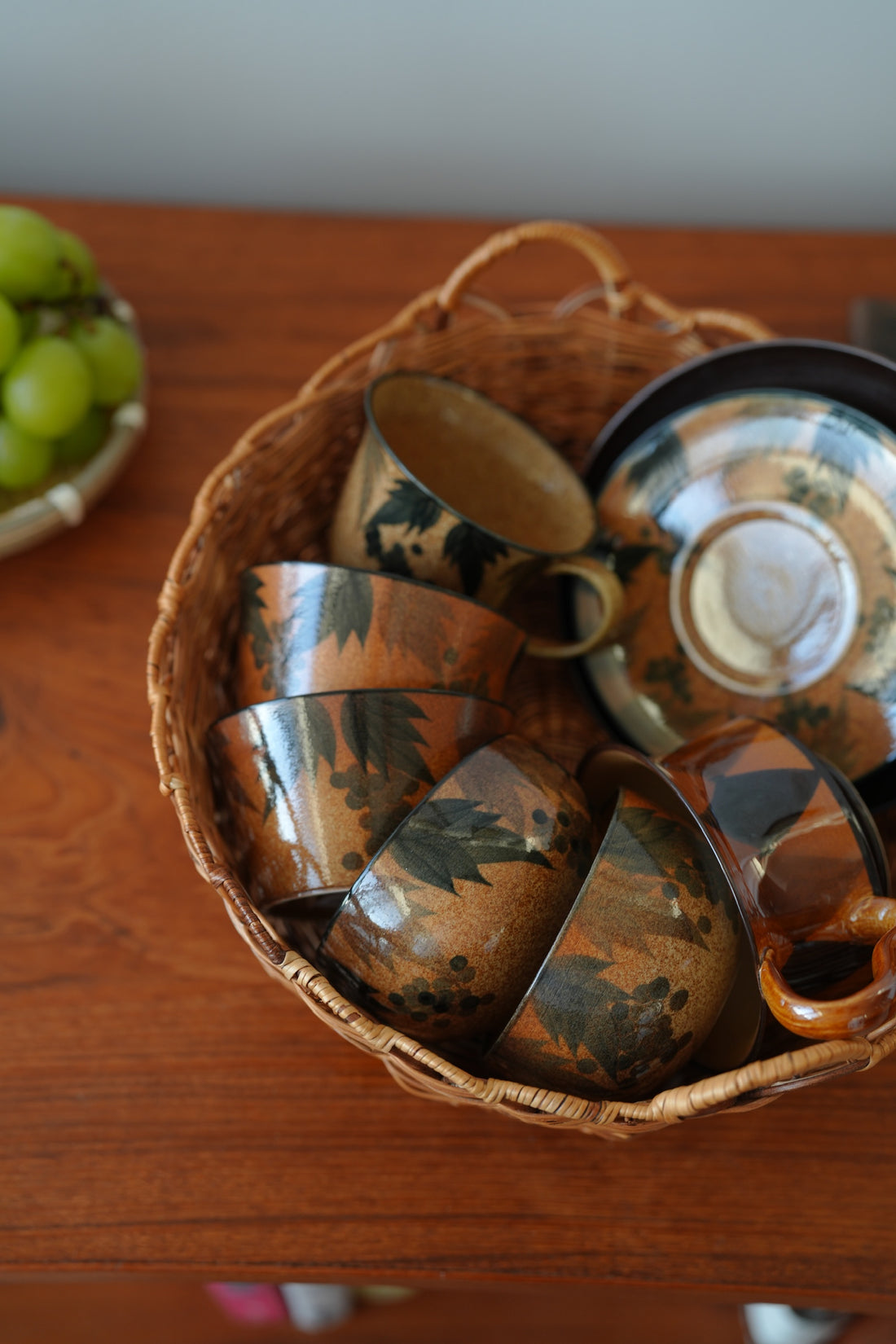 SiShuang Retro Checked Coffee Cup w Saucer Set