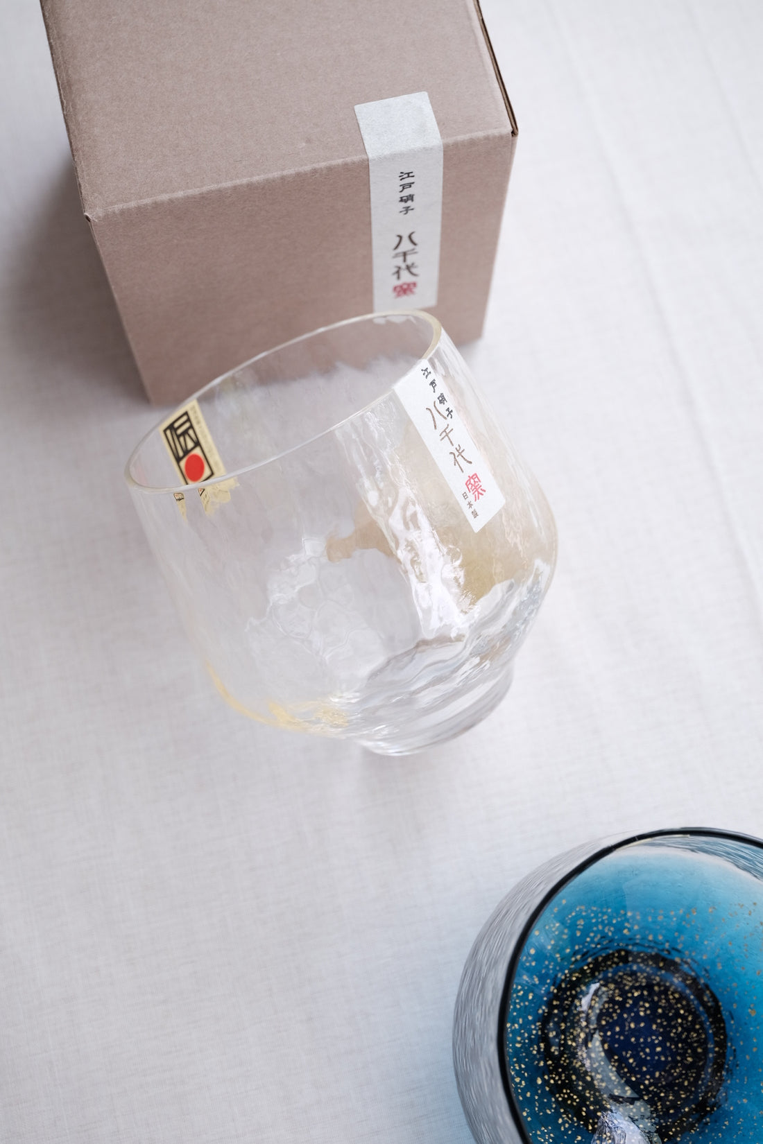 Toyosasaki Edo Glass Tumbler - Clear with Gold Decoration