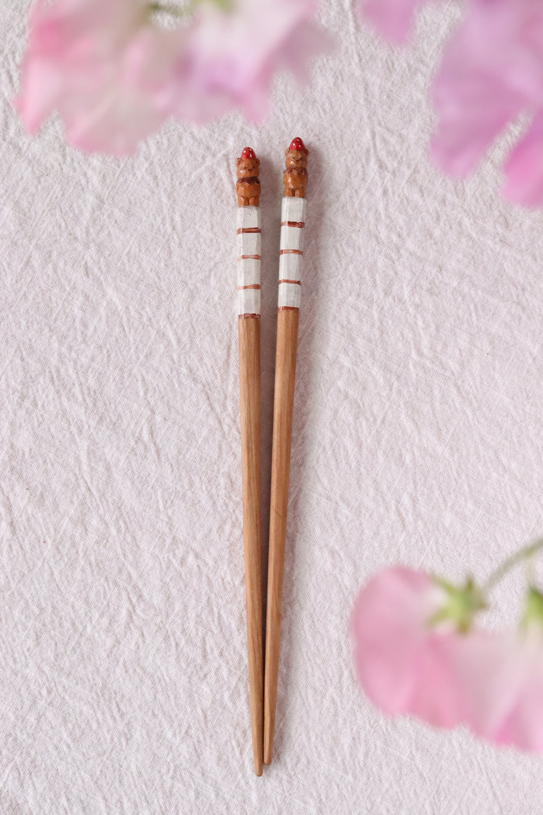 Ayataro Chopsticks - Brown Bear with Strawberry - aya05