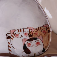 Hasami ware Friendly Cats Triangle Plate