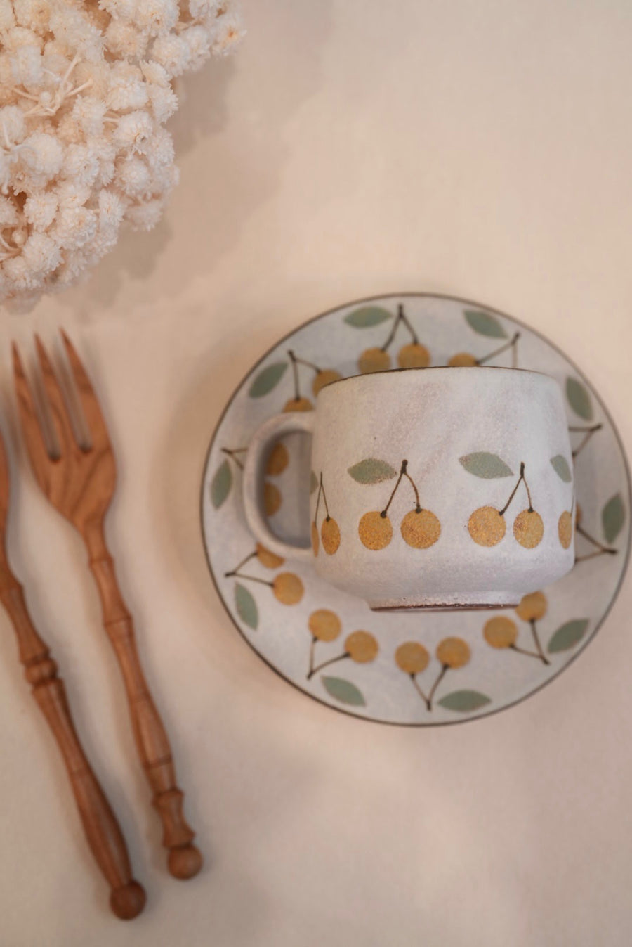 Kei Mitsumochi ミツ持啓 Yellow Cherry Mug KM51