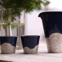 Mino Ware Ceramic Sake Carafe and Cup