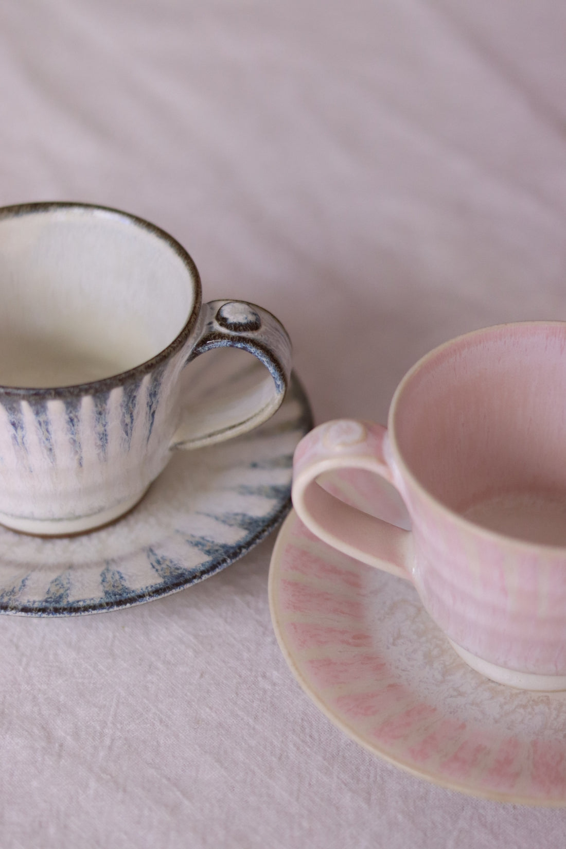 Seto Ware Running Glaze Coffee Cup and Saucer Set