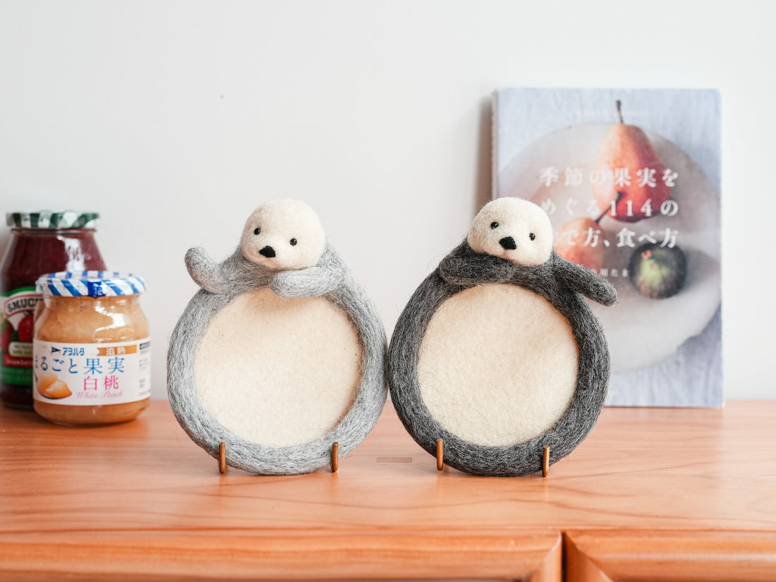 Aya and Yoshiko Wool Felt Animal Coaster - Otter YS08