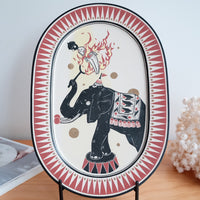 Shirogarasu Studio Circus Oval Plate BY33