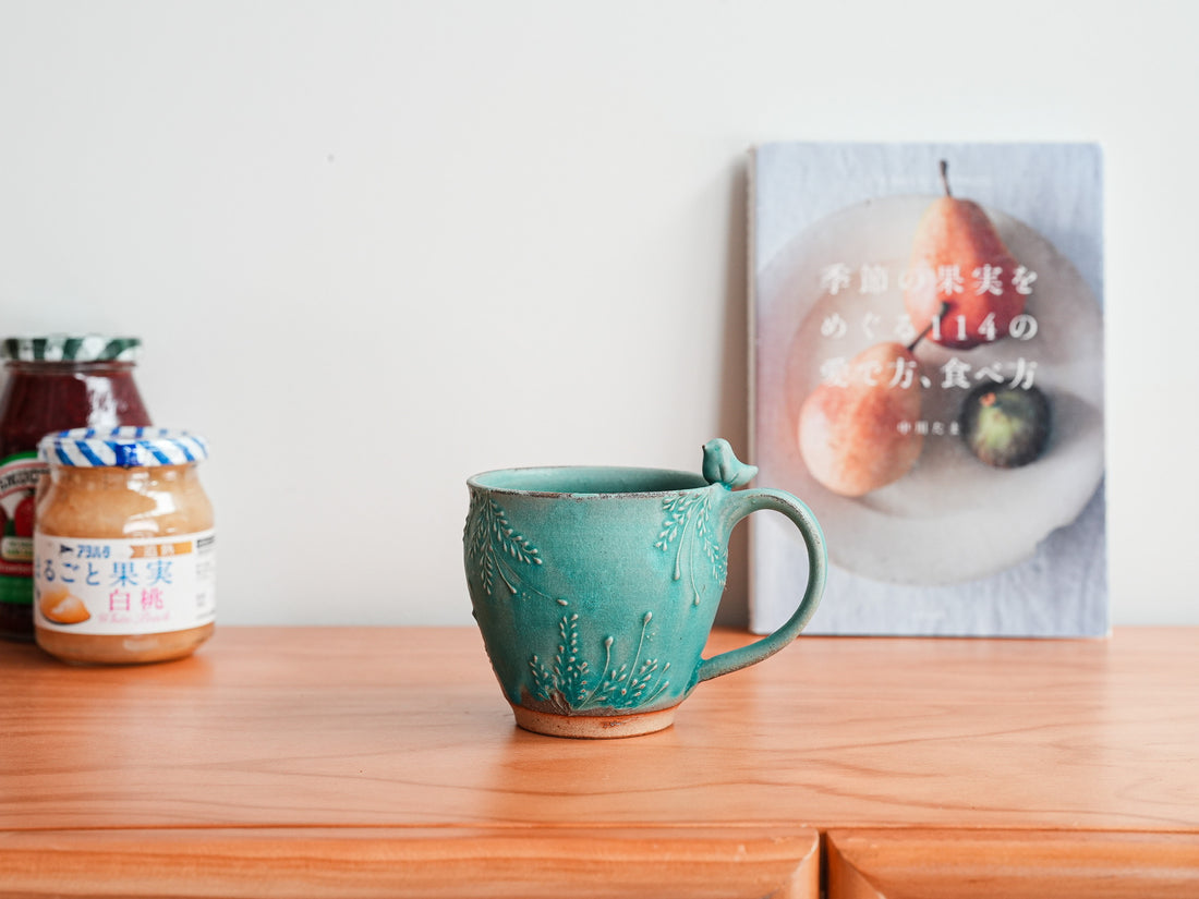 Satomi Motohashi 本橋里美 Bird Mug - Blue SM10