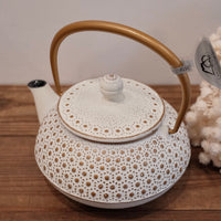 IWACHU Iron Teapot - White Gold - Dots Pattern
