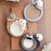 Aya and Yoshiko Wool Felt Animal Coaster - Otter YS08