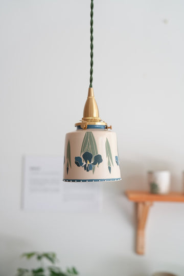 Shirogarasu Studio Blue Iris Mug Straight Lamp Shade - Small