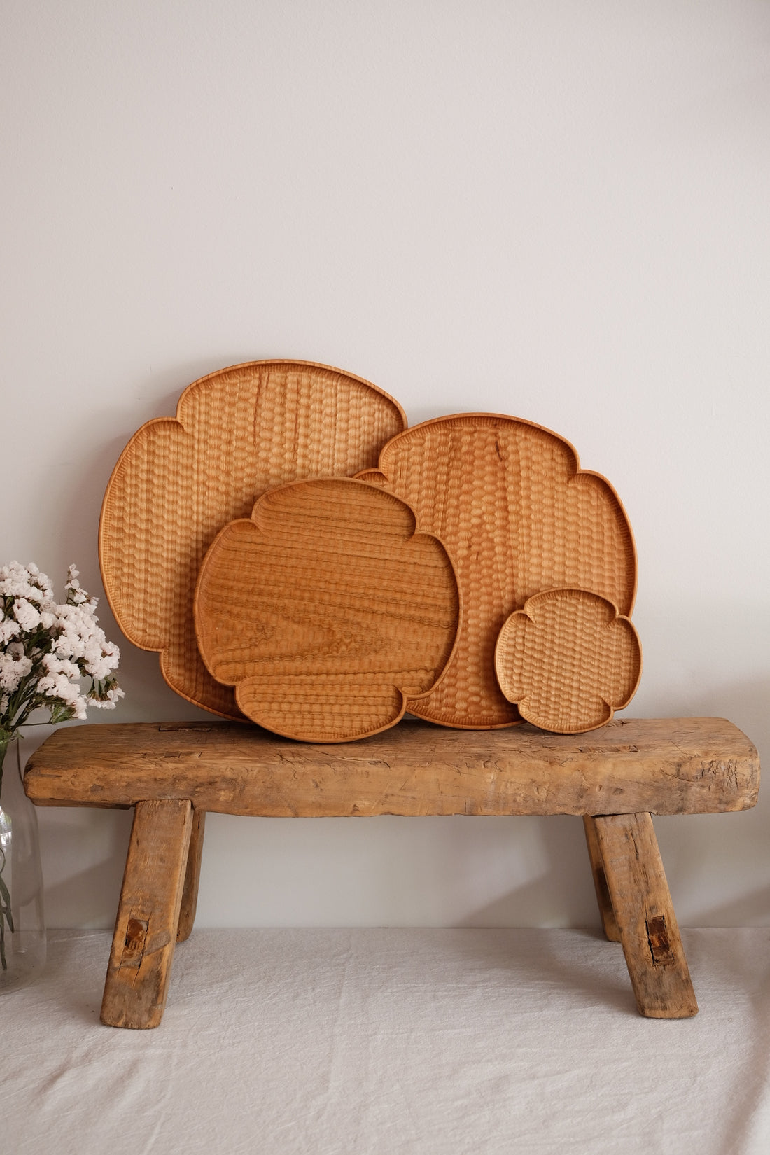 Kazunori Takatsuka 高塚和則 Flower Plate Cherry Wood Extra Large KU06