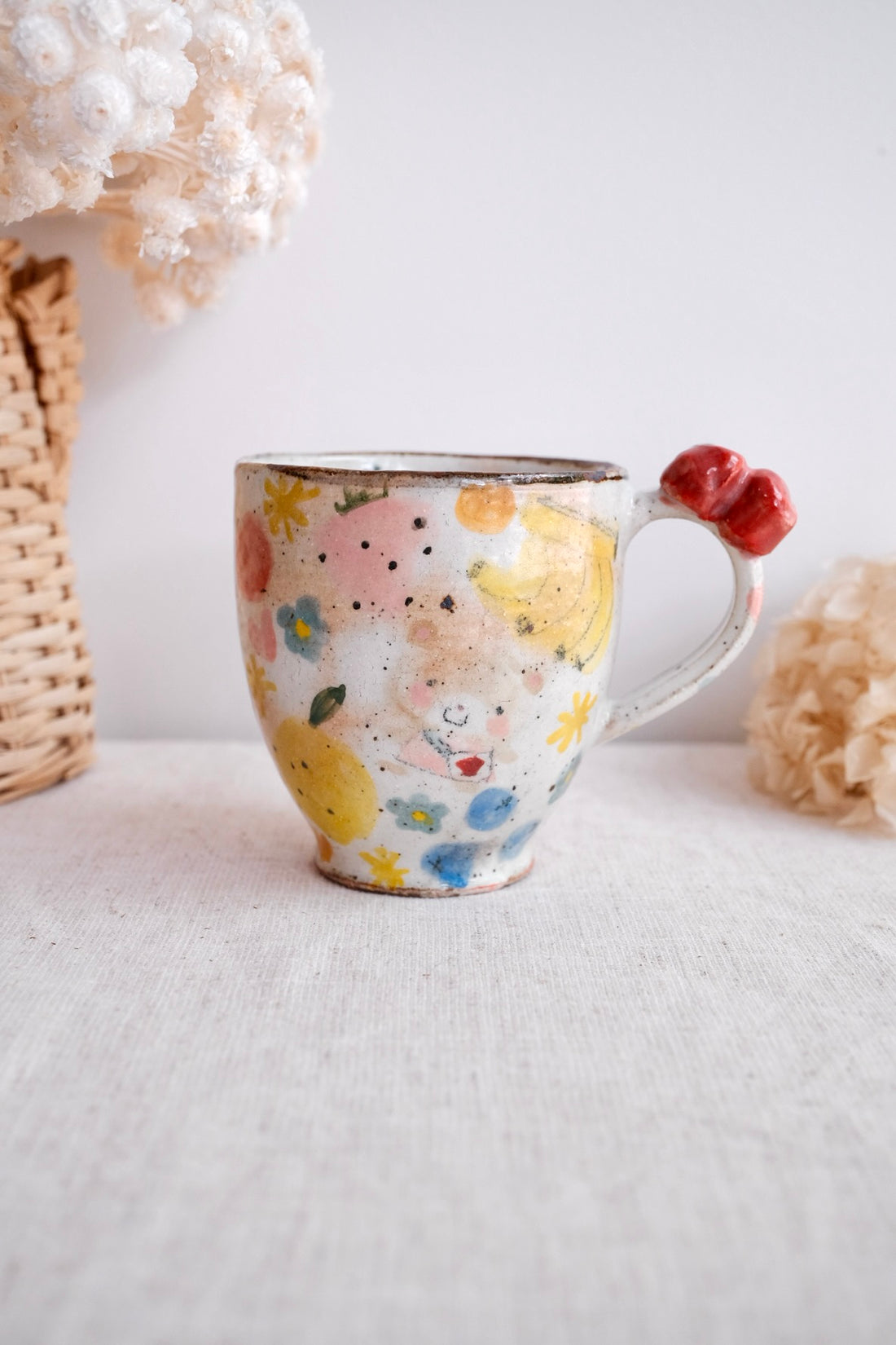 Asako Yamaguchi 山口麻子 Animal Tall Mug with Deco on Handle AI04