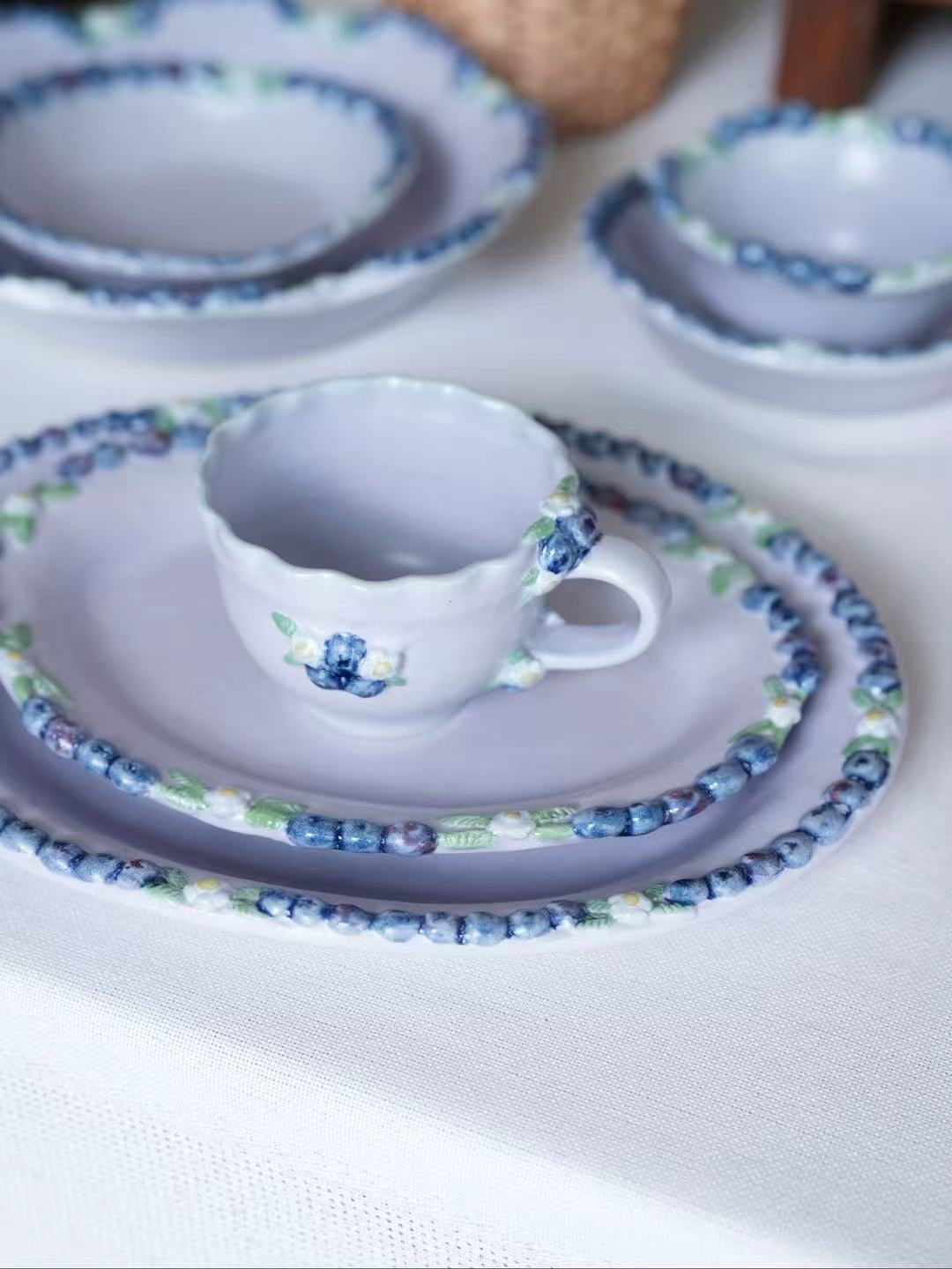 Aiko Miura 三浦愛子 Blue Berry Large Oval Plate - Purple AM05