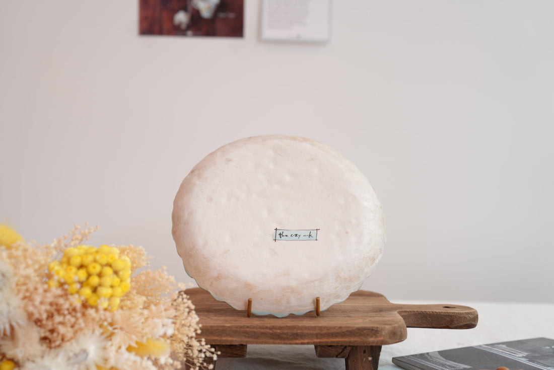 Cozy Nook - Checkered Pattern Fluted Round Plate- CN14 #3