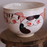 Hasami ware Lucky Cat Large Bowl Ramen Bowl