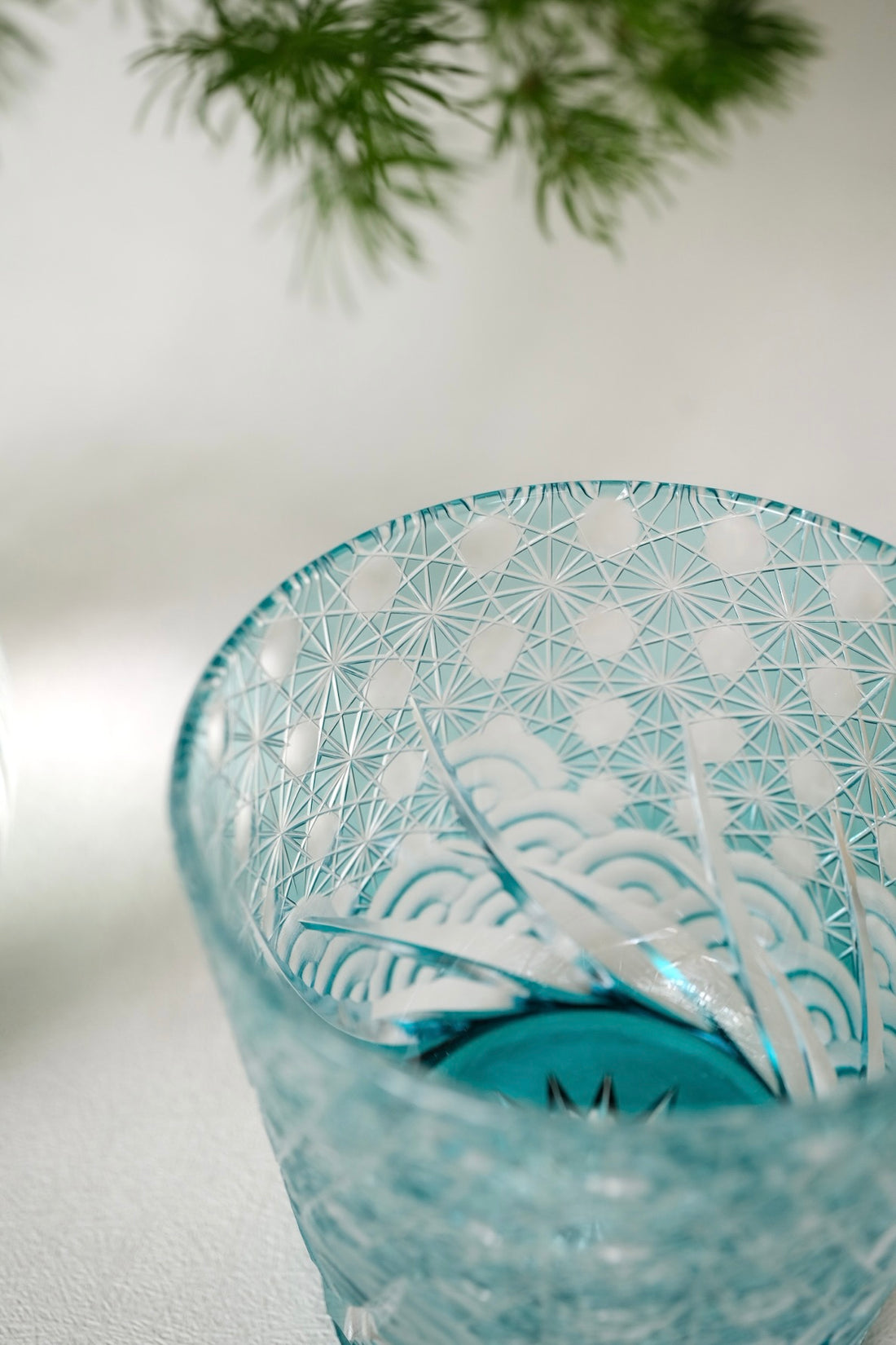 Harisho Yamada Glass - 漣-sazanami Whiskey Crystal Glass - Light Blue