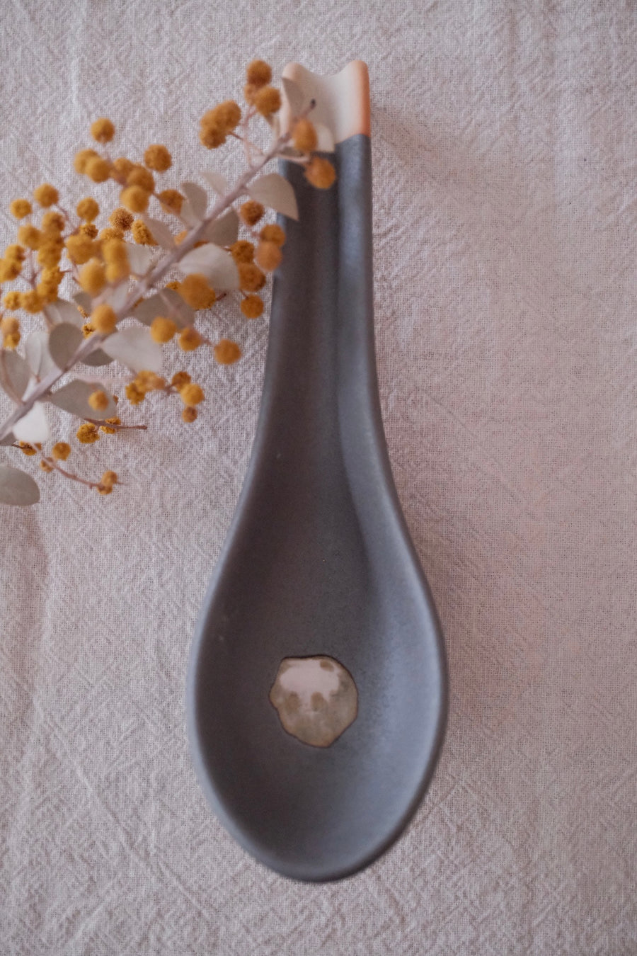 Japan Made Ceramic Spoon and Spoon Rest