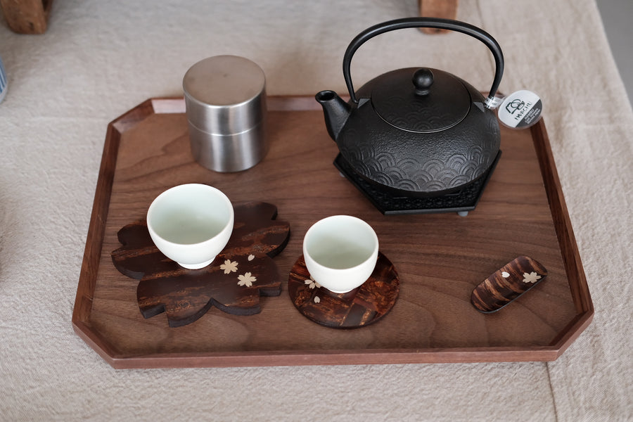 Wooden Octagonal Dinner Tray