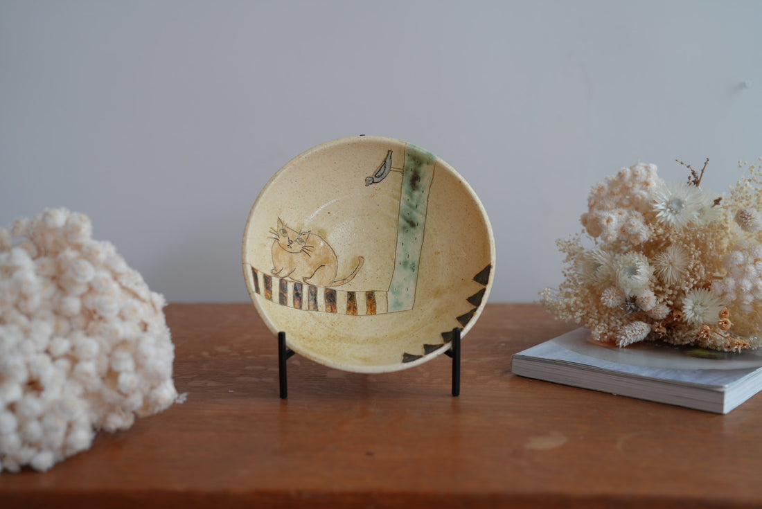 Shoko Hirano 平野照子 Cat Large Bowl SR14 #5