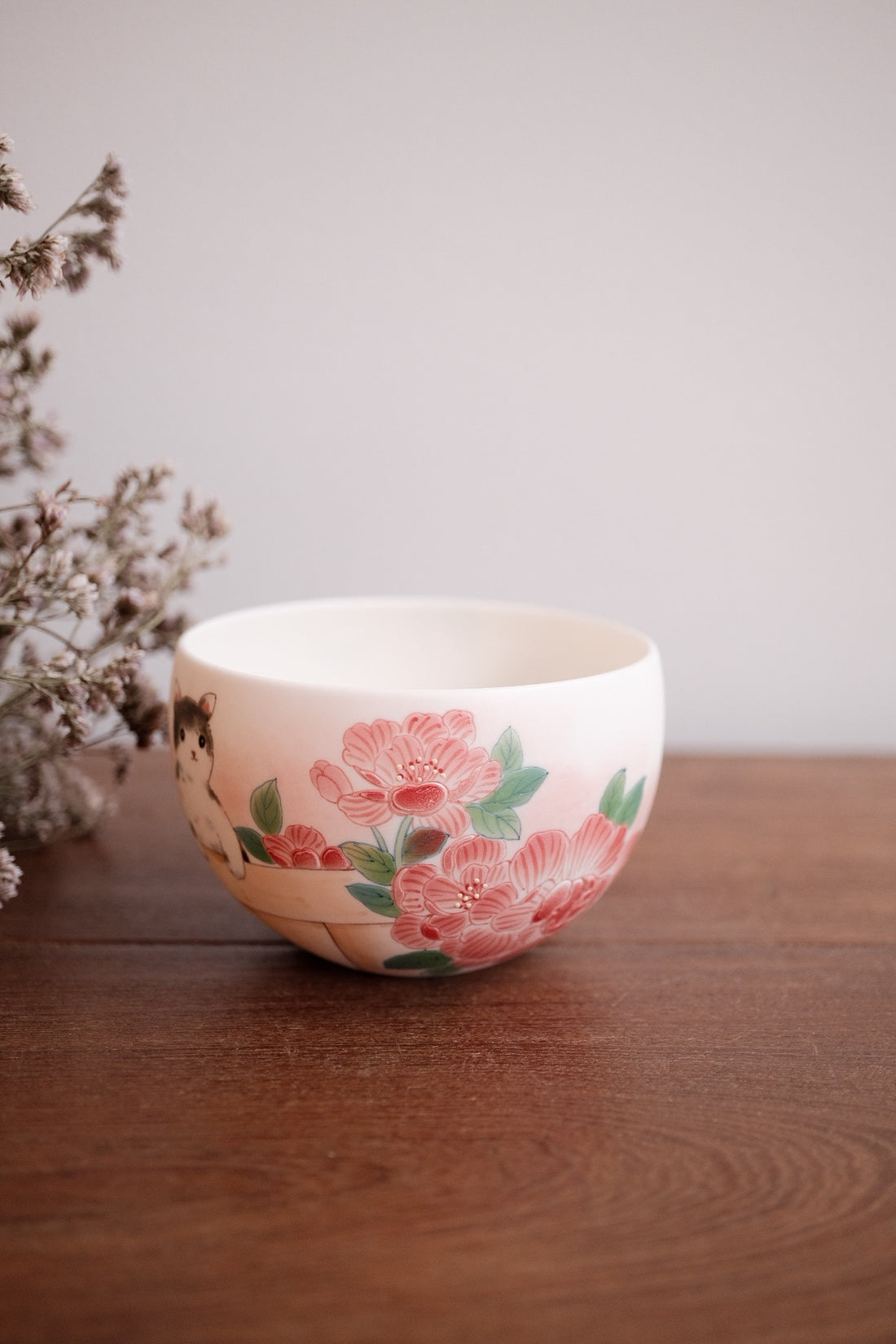 Baizhi Studio - Wild Rose Cat Coffee/Tea Egg Shape Cup