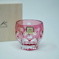 Kagami Crystal - Sake Glass, Edo Kiriko "Cherry" By Satoshi Nabetani