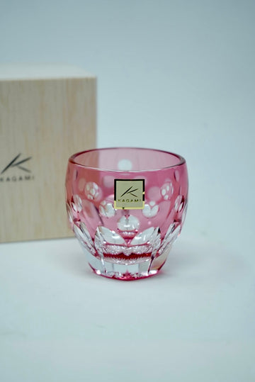 Kagami Crystal - Sake Glass, Edo Kiriko "Cherry" By Satoshi Nabetani