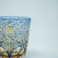 Kagami Crystal - Whisky Glass, Edo Kiriko Kasaneirome "Ogiku (chrysanthemum in abundance)" by Junichi Nabetani