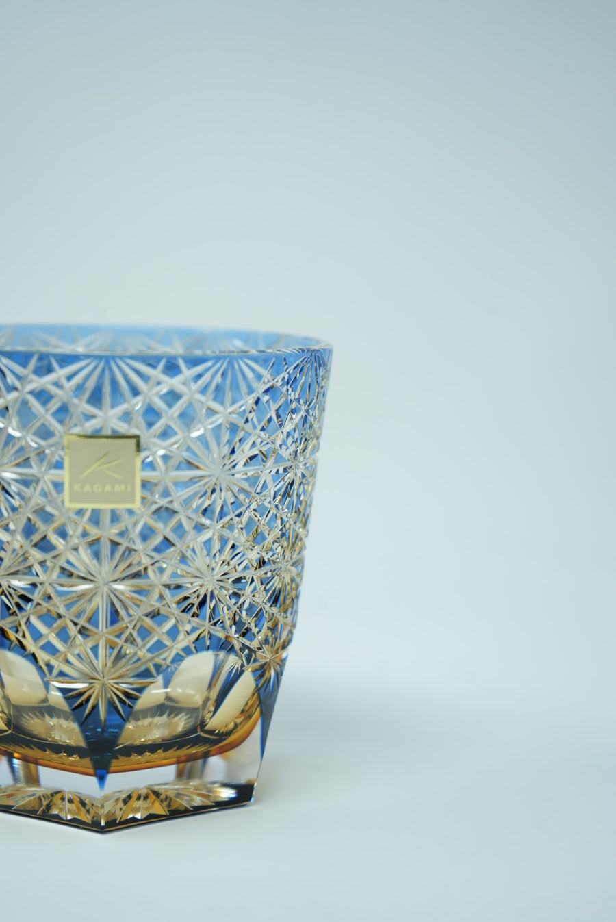 Kagami Crystal - Whisky Glass, Edo Kiriko Kasaneirome "Ogiku (chrysanthemum in abundance)" by Junichi Nabetani