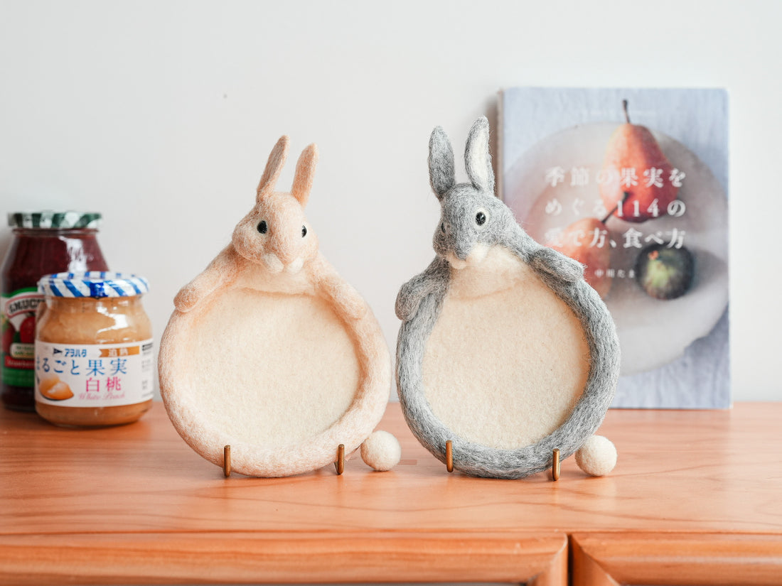 Aya and Yoshiko Wool Felt Animal Coaster -  Rabbit YS12