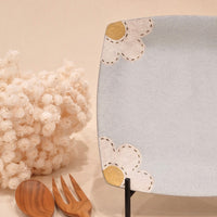 Kei Mitsumochi ミツ持啓 17cm Rectangle Plate - Blue Flower KM27