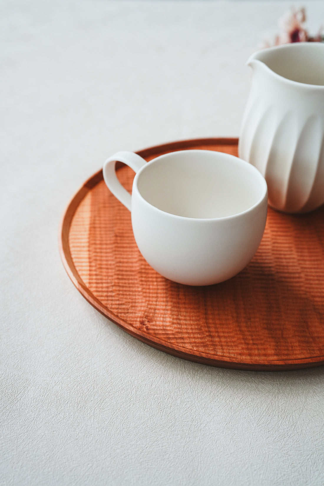 Kazunori Takatsuka 高塚和則 Round Cherry Wood Tray KU03
