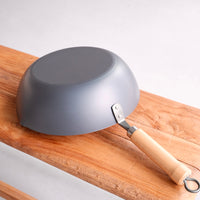 Summit Nitrided Flat Bottom Iron Wok 28cm