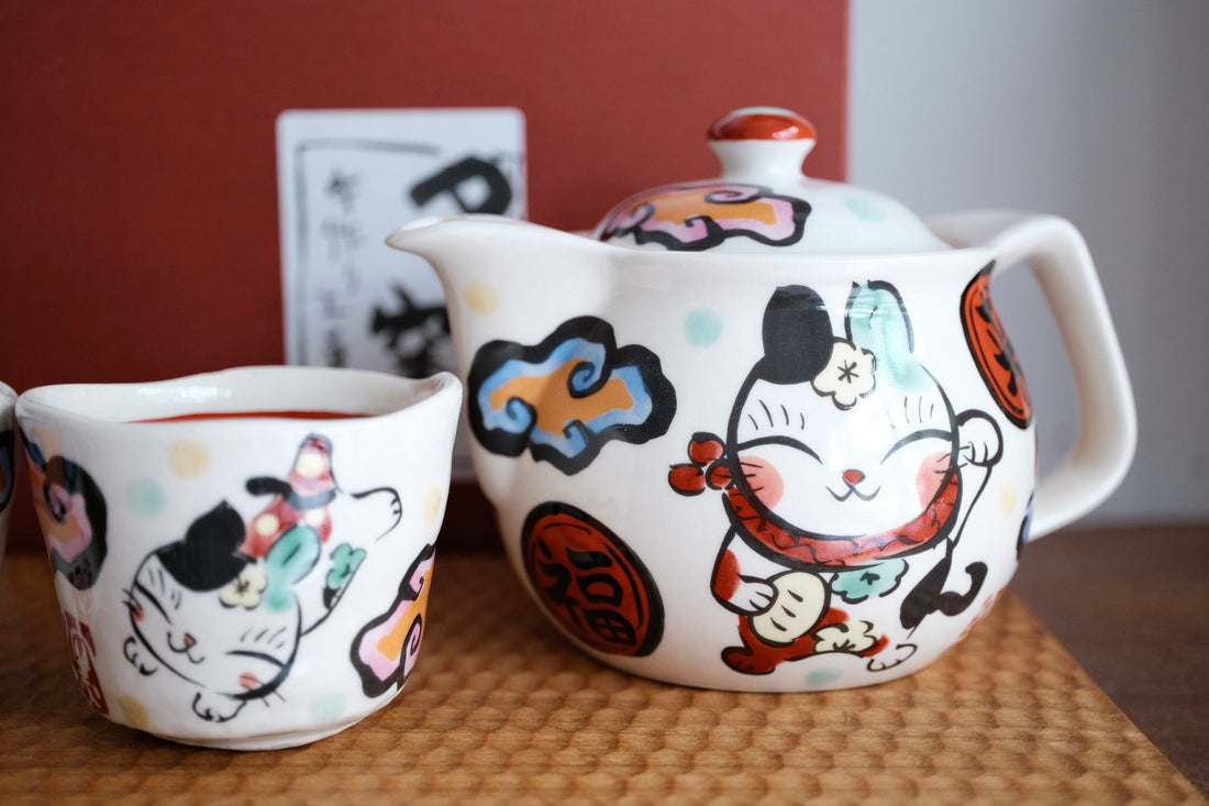 夕立窯 Japanese Style Tea Set - Lucky Cat