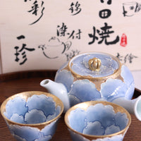 Arita Ware Peony Teapot and teacups gift set - Blue