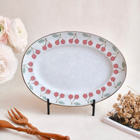 Kei Mitsumochi ミツ持啓 Oval Plate - Red Cherry KM01