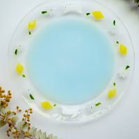 Fuji Glass Studio Blue Rabbit Lemon Flower Plate 18cm