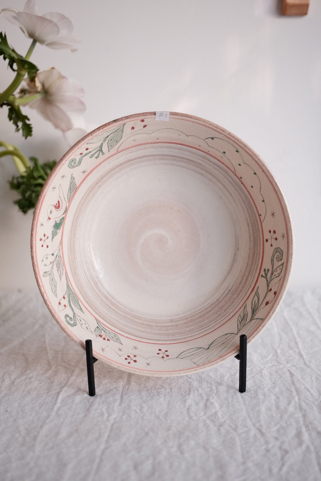 Tsubouchi Mayumi 坪内真弓 Hand Painted Round Deep Plate MT14 - #1