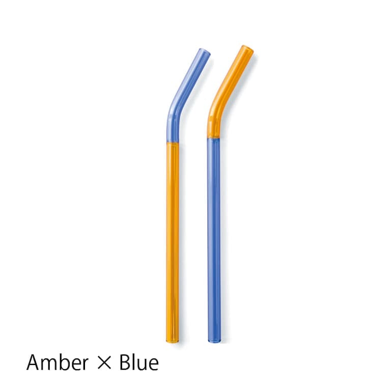 Amabro Ware Two Tone Glass Straw Set of 2
