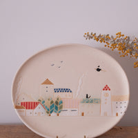 Makiko Furukawa 古川真紀子 City View Oval Plate - Large