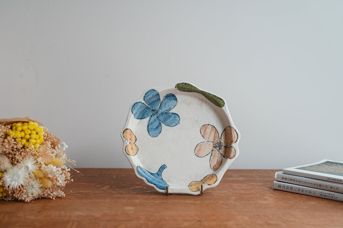 Hapun Pottery 拝志睦子 Flower Plate HP02