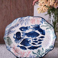 Nakagaki Tomoko Kohiki Hand Painted Flower Shaped Plate  - KP5 #2