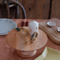 Natural Wood Pedestal Plate Cake Stand